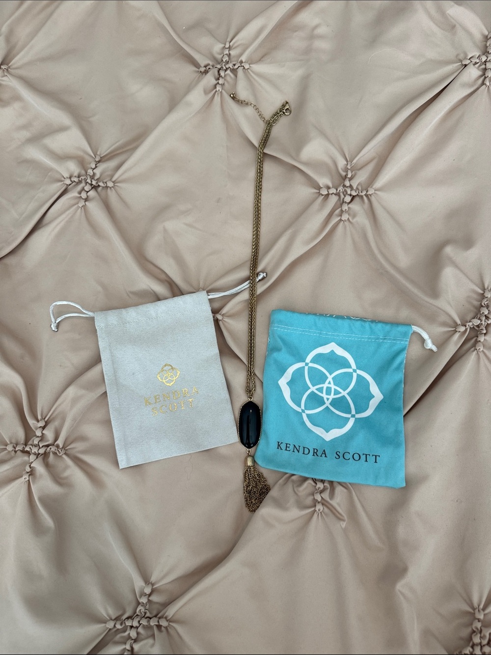 Kendra Scott Gold-Tone Chain Necklace with Black Pendant